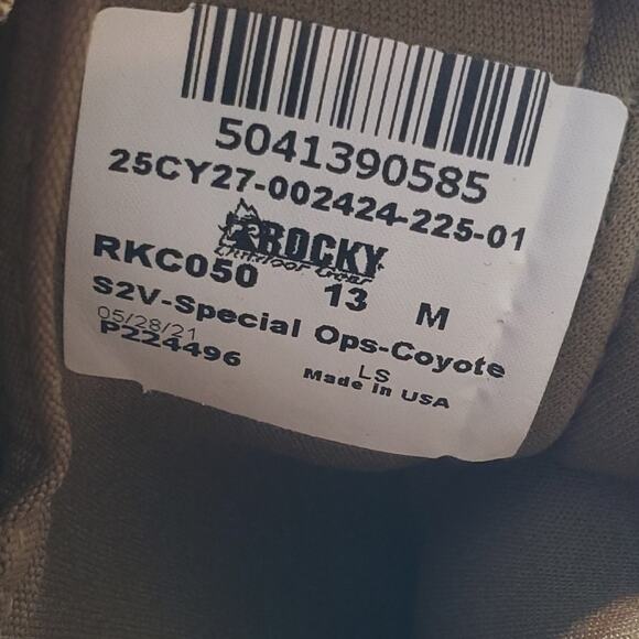 Rocky S2V Tactical Military Boot Size 13 M Men’s OCP Boots Regular Toe RKC050 - Picture 2 of 9